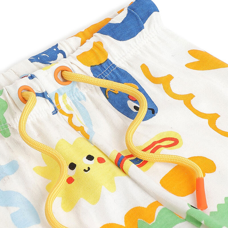 Boys Natural Printed Singlet with Short Pants image number 6